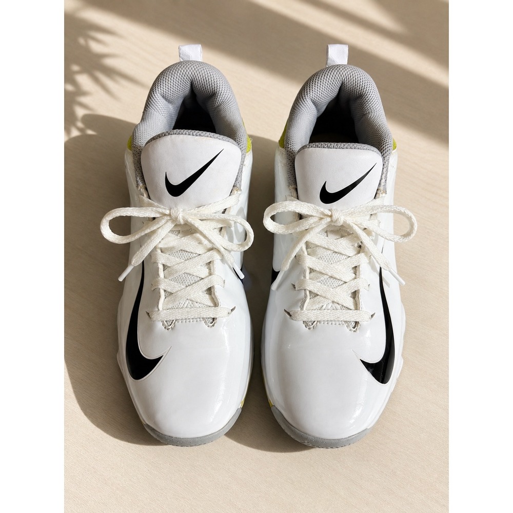 Nike Alpha Huarache 2K Filth Low Baseball Cleats White Black Volt 917171-105 6Y